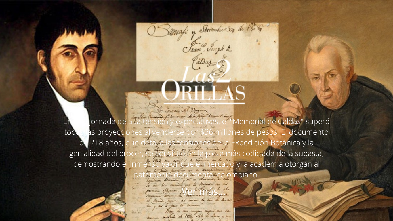 Imagen para artículo Éxito histórico: Manuscrito del Sabio Caldas alcanza los $36 millones en Bogotá Auctions