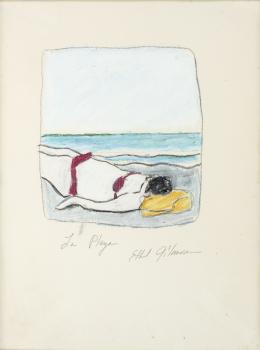 57   -  <p><span class="description">Ethel Gilmour. La playa, sin fecha</span></p>