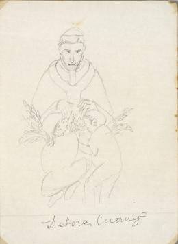 78   -  <p><span class="description">Débora Arango. Boceto [Cardenal y niños], sin fecha</span></p>
