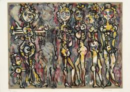 7   -  René Portocarrero. [Mujeres de perfil], sin fecha