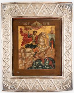 30   -  Icono ruso: San Jorgematando al dragón. 