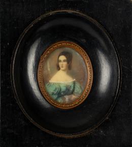 208   -  Miniatura de retrato femenino, siglo XIX