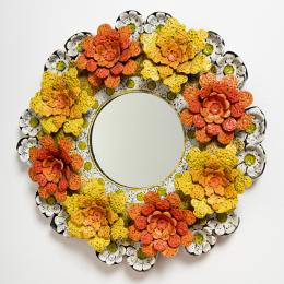 222   -  Espejo motivo floral, década de 1990