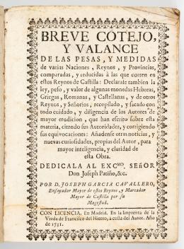 48   -  Pesas, medidas y monedas, 1731