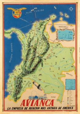136   -  Mapa aéreo de Colombia, 1950
