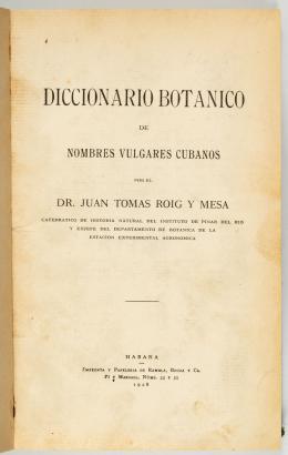 192   -  Diccionario botánico de Cuba, 1928