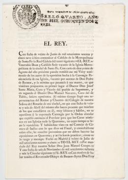 46   -  Designación de arzobispo, 1806