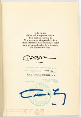 40   -  Amor tiempos cólera 1ra ed firmada