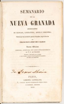 43   -  Semanario de la nueva Granad Caldas 1849
