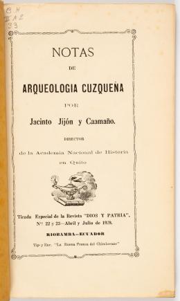 86   -  Arqueología cusqueña. 1929
