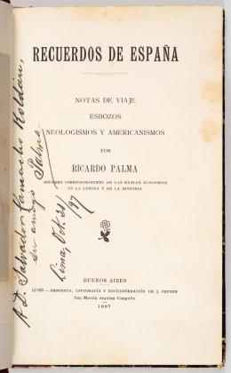 87   -  Ricardo Palma. Libro firmado