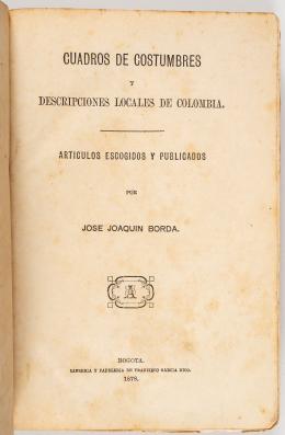 89   -  Cuadros de Costumbres Bogotá 1878