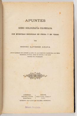93   -  Bibliografía Colombiana Bogotá 1882