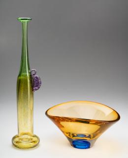 90   -  Monofiore y cuenco. Soliflore De Bertil Vallien Para Kosta Boda