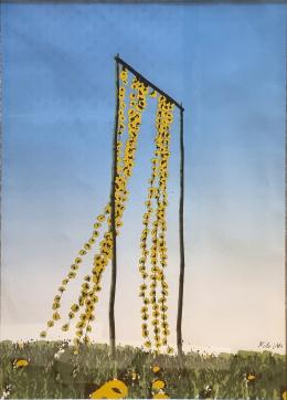 81   -  Landschaft mit gelben Blüten.. 