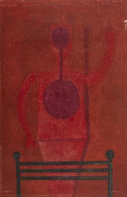 55   -  Rufino TamayoMéxico, 1899 - 1991. Hombre en rojo, 1977
