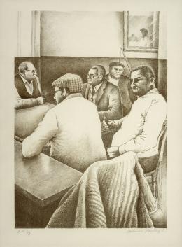 73   -  Saturnino RamírezColombia, 1946 - 2002. Un billar en la ciudad o En el café, 1979