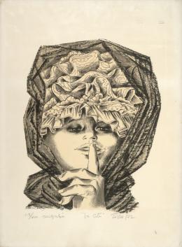 114   -  Enrique GrauPanamá, 1920 - Colombia, 2004. La cita, del portafolio 21 Estampadores de Colombia, Mexico y Venuzuela, 1972