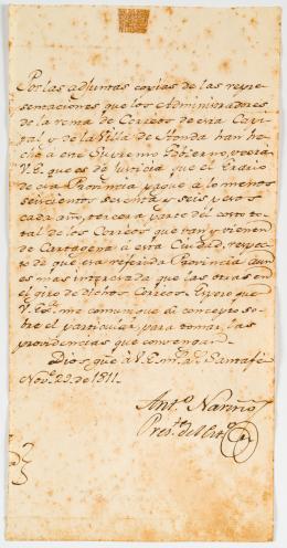 69   -  Carta firmada Antonio Nariño, 1811