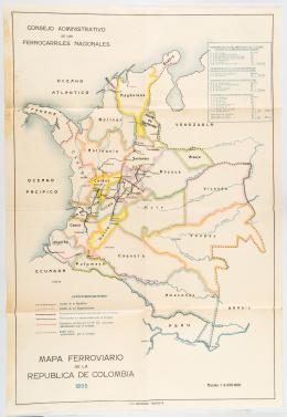 251   -  Mapa ferroviario Colombia, 1935
