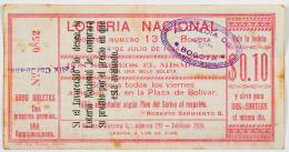 39   -  Billete 13 de la Lotería Nac. 1924