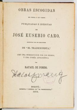 238   -  Obras Eusebio Caro Intro. de Pombo