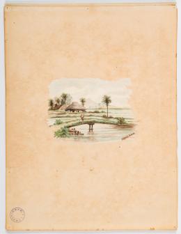 28   -  Suárez: paisaje con río, c. 1900