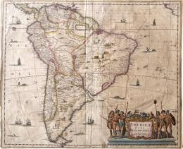 21   -  Mapa Sur América, Hondius, 1646