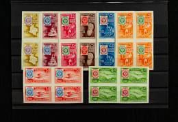 34   -  Centenario del Primer Sello Postal Colombiano - Pruebas en Bloque de 4 (1959)
