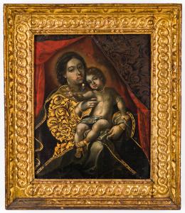 26   -  Virgen con el niño. Pintor anónimo virreinal. 