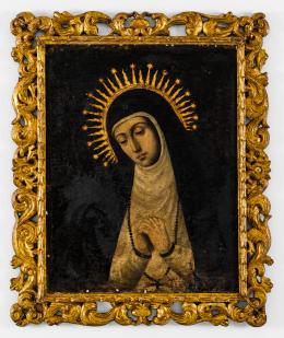 43   -  Virgen Dolorosa. Pintor anónimo neogranadino. 