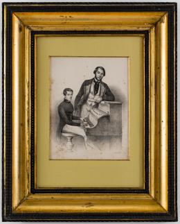 82   -  Monsieur Fauquen et son fils (El señor Fauquen y su hijo). J. Philippe (dibujo); Litografía de Legé (Burdeos). 