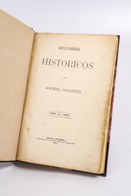 29  -  <span class="object_title">Recuerdos históricos de Aníbal Galindo - 1840 a 1895</span>