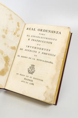 264   -  <span class="object_title">Real Ordenanza para el establecimiento y é instrucción de intendentes de exército y provincia en el reino de la Nueva - España</span>