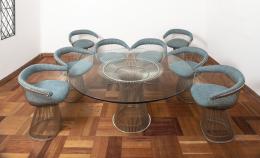 75   -  <span class="object_title">Mesa de comedor vintage estilo Warren Platner Dining Table y sillas Platner arm chair</span>