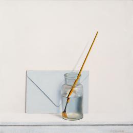 69   -  <p><span class="description">Santiago Cárdenas. Vaso con sobre, 1998</span></p>