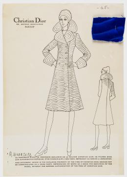 90  -  <p><span class="description">Boceto Christian Dior. Francia, 1971-72
 </span></p>