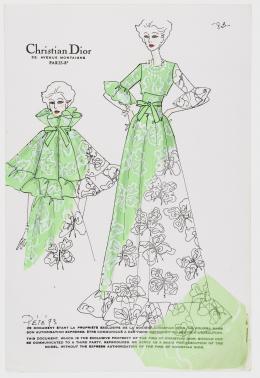 92   -  <p><span class="description">Boceto Christian Dior. Francia, 1973</span></p>