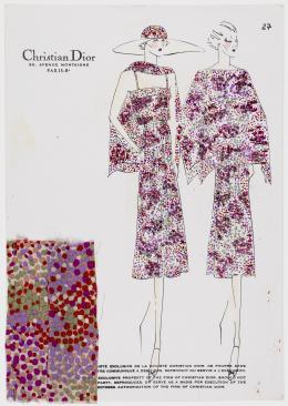 95   -  <p><span class="description">Boceto Christian Dior. Francia, 1975</span></p>