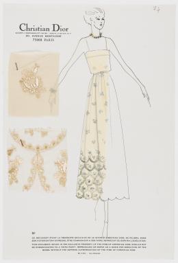 87   -  <p><span class="description">Boceto Christian Dior. Francia, [1970]</span></p>