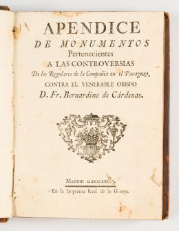 63   -  <span class="object_title">Apéndice de monumentos pertenecientes a las controversias de los regulares de la Compañía en el Paraguay,<br/>contra el venerable obispo D. Fr. Bernardino de Cárdenas</span>