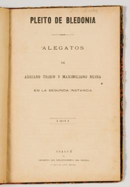 11   -  <span class="object_title">Pleito de Bledonia: alegatos de Adriano Tribin y Maximiliano Neira, en la segunda instancia</span>