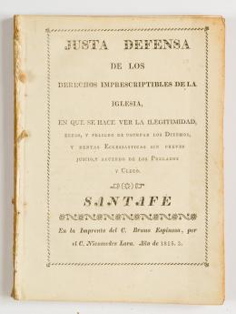 75   -  <span class="object_title">Justa defensa de los derechos imprescriptibles de la Iglesia, en que se hace ver la ilegitimidad, exeso y peligro de usurpar los diezmos y rentas eclesiásticas sin previo juicio, y acuerdo de los prelados y clero</span>