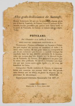 88   -  <span class="object_title">A los godo=bolivianos de Santafé [Proclama contra Bolívar]</span>
