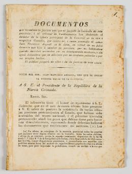 127   -  <p><span class="description">Documentos que acreditan la justicia con que el juzgado de hacienda de esta provincia, y el tribunal de Cundinamarca, han declarado el derecho de la iglesia parroquial de la Catedral en la rica y magnífica Custodia, que contra lei, i razon pretendía el señor Juan Francisco Arganil (...)</span></p>