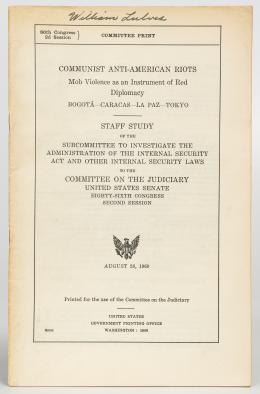 146   -  <p><span class="description">Communist Anti-American Riots - Mob Violence as an Instrument of Red Diplomacy - Bogotá - Caracas - La Paz - Tokyo</span></p>