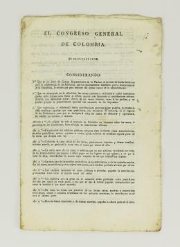 541   -  <p><span class="description">[Impreso medellinense, 1822] El Congreso</span></p>