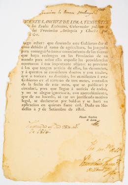 174   -  <p><span class="description">Carta de Vicente Sánchez de Lima a los Reales Ejércitos de las provincias de Antioquia y Chocó</span></p>