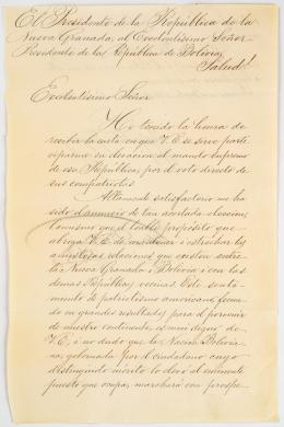 138   -  <span class="object_title">Documento del Presidente de la República de la Nueva Granada al Presidente de Bolivia</span>