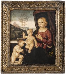 3   -  <p><span class="description">Madonna con il Bambino e san Giovannino. Atribución de Amadore Porcella a Pinturicchio </span></p>